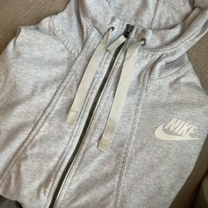 Nike grey white zip hoodie sweatshirt small